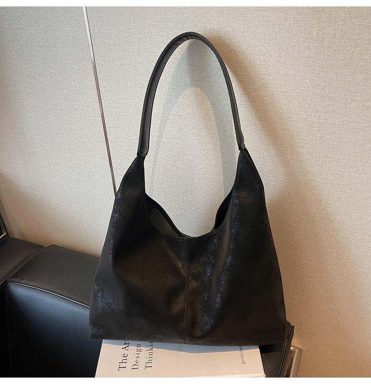 Large-capacity Bag Women's 2025 Autumn and Winter New Simple Soft Leather Shoulder Underarm Bag Retro Commuter Tote Bag