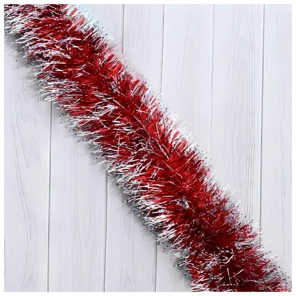 Christmas tree chain red and silver decoration Christmas garland