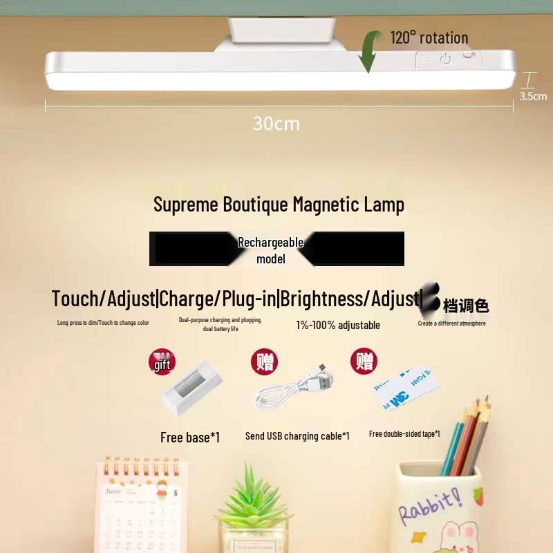 Smart Rechargeable LED Desk Lamp with Eye Protection and Magnetic Base for Students