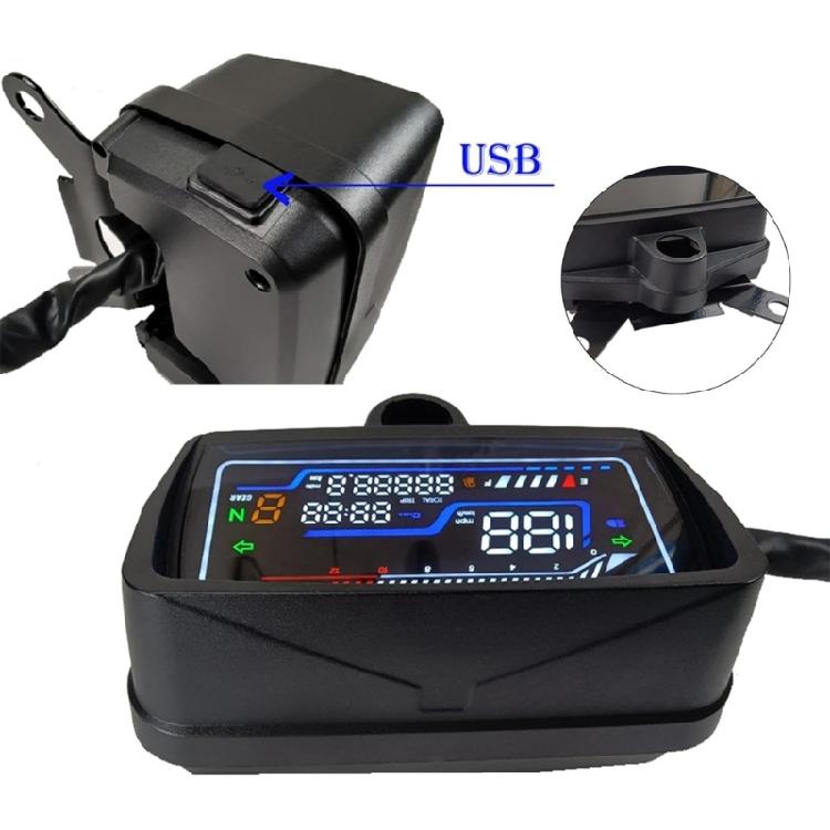 Motorcycle Dashboard LCD Digital Gauge Panel Instrument Cluster 12V Speed Odometer Enhanced Visibility for CG125 CG150