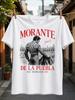 Morante De La Puebla Mit Matador Rückansicht Halten E Arena Hintergrund Roter Serifentext Unterschrift Und Unisex Alles T-Shirt