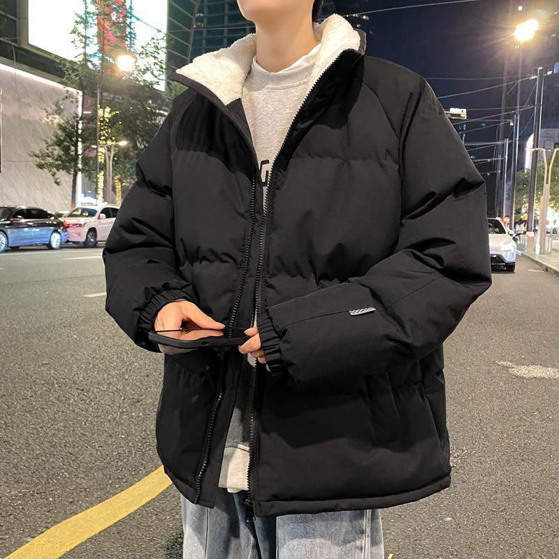 Autumn Cotton-padded Men's Jacket Autumn Stand-up Collar Solid Color Trend Casual Thickened Cotton-padded Jacket Autumn Clothing