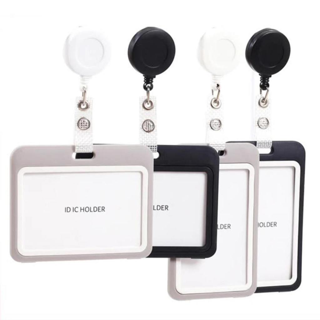 Lanyards Credential Holder Transparent Retractable Badge Reel with Lanyard Nurse Accessories for Work Removable ID Card Holder
