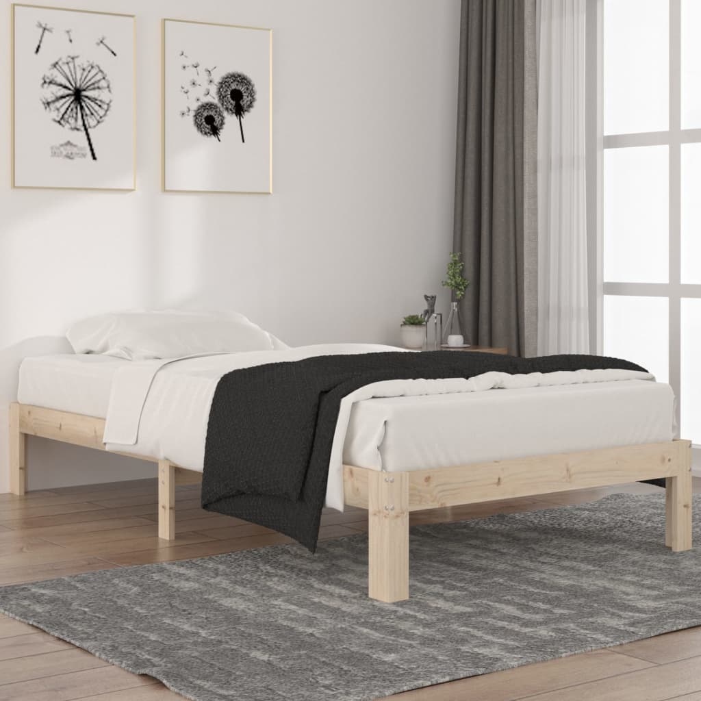 Solid Pine Wood Bed 100 X 200 Cm