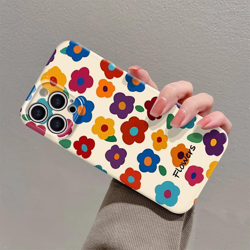 Retro Summer Garden Flowers Oil Painting Wave Back Cover For iPhone 14 13 11 12 16 Pro Max XS X XR 8 7 15 14 Plus Case
