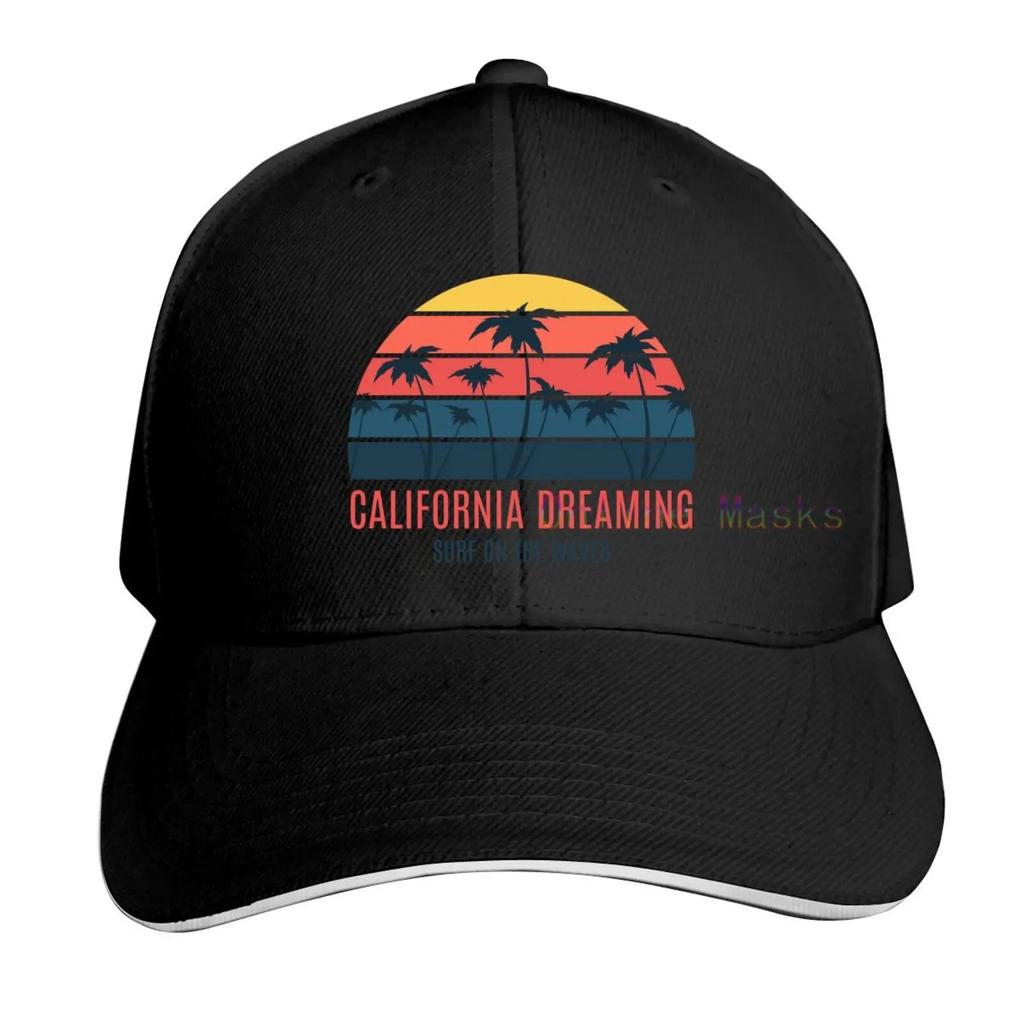 Berretto da baseball California Surf Session per donna unisex regolabile classico vintage in cotone lavato denim cappellino da camionista attività all'aperto