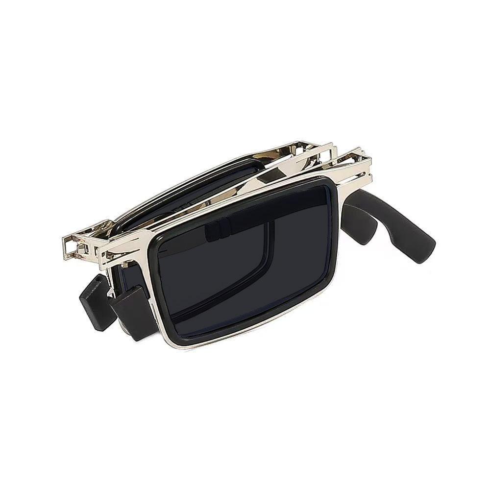Foldable Portable UV-Protective Reading Glasses Stylish Retro Ultra-Lightweight Metal-Frame Presbyopia Eyewear 0 To +4.0