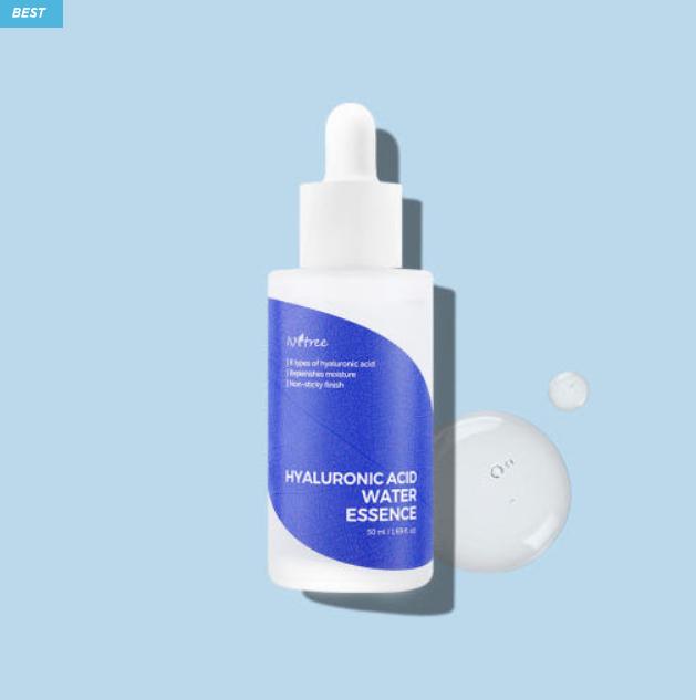 ISNTREE Hyaluronic Acid Water Essence 50ml – Deep Hydration Serum with Low Molecular Hyaluronic Acid