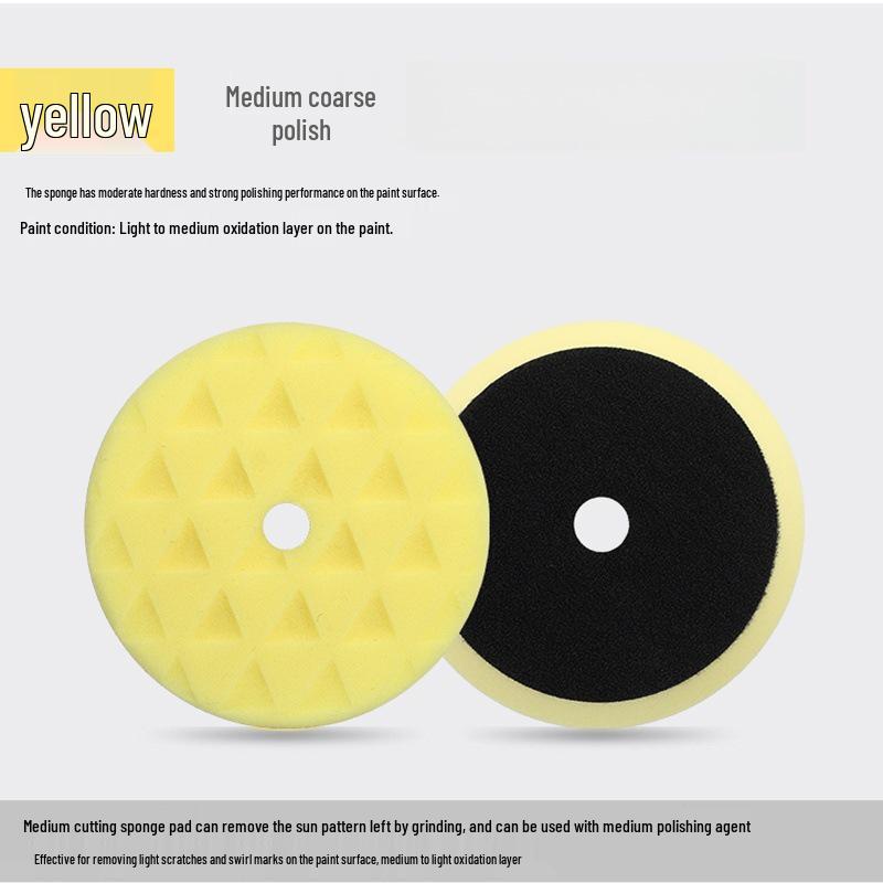 5/6 Inch Beveled Edge Triangle Pattern Sponge Polishing Pad for Car Detailing and Scratch Repair