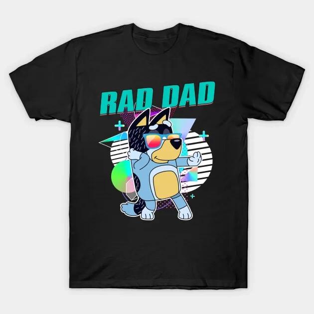 Vintage Cartoon Rad Dad Bluey T-Shirt S разноцветный