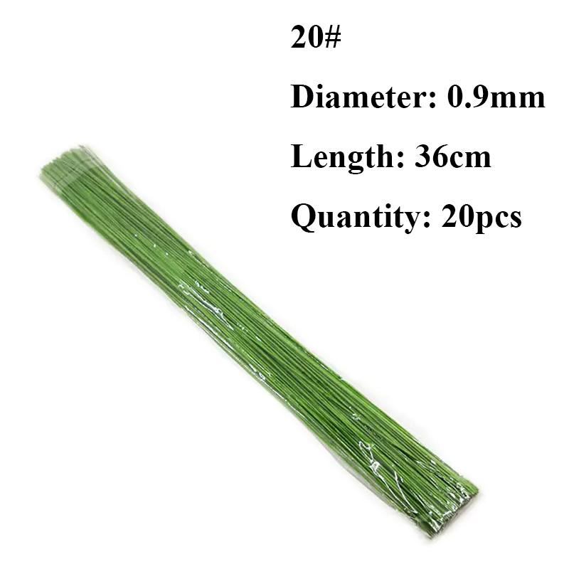 #26 #20 Paper Floral Wire 0.45Mm/0.9Mm Diameter 36Cm 30Mm Long Iron Wire Useds For Diy Nylon Stocking Flower Branche Making