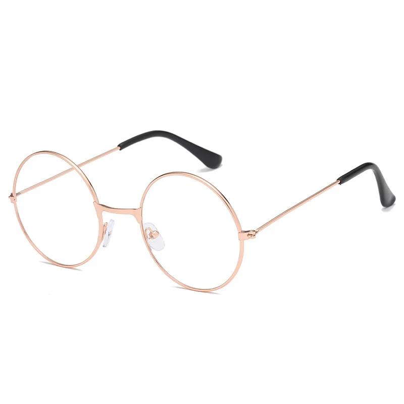 Neue Mode Rund Retro Schlichte Brille Damen Herren Vintage Retro Metallrahmen Metall Rundrahmen Brille Transparentes Glas