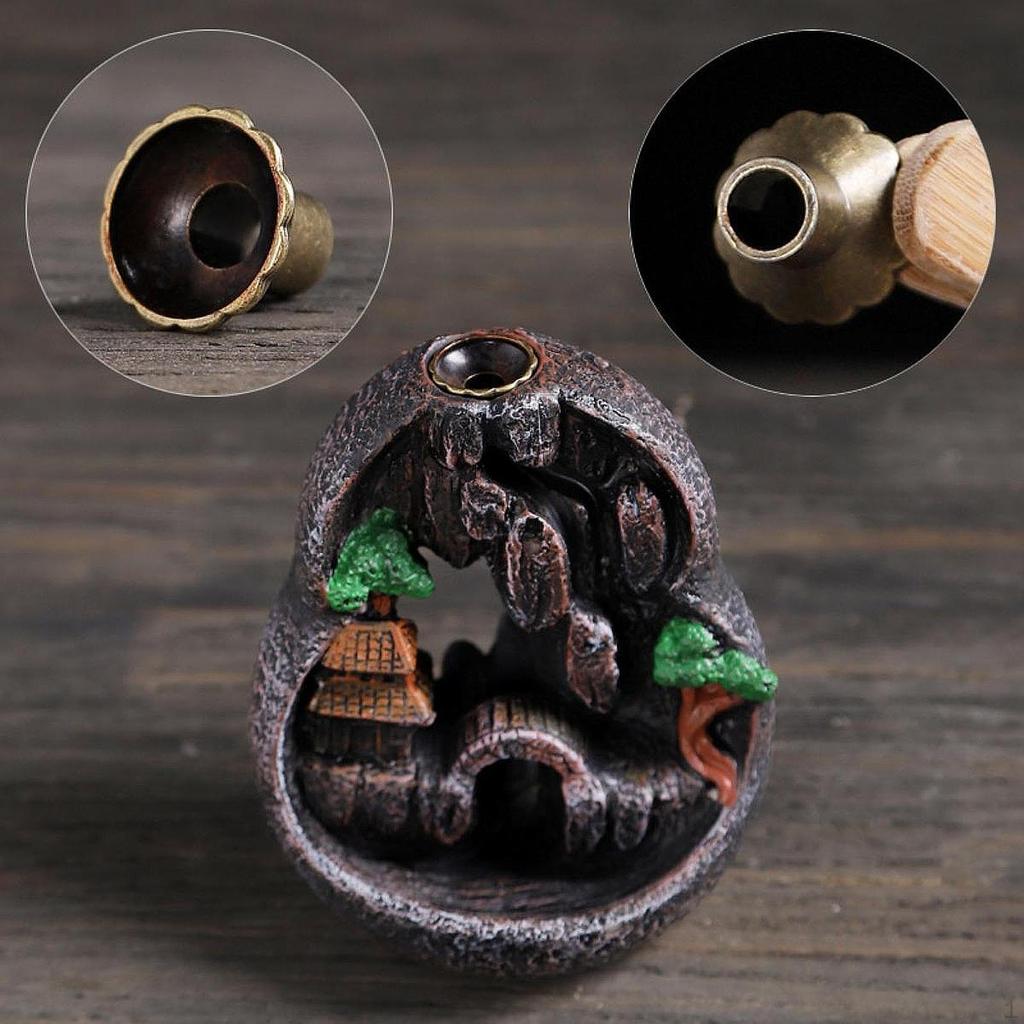Backflow Incense Decoration Burner Handmade Creative Statue Censer for Garden Bedroom Table