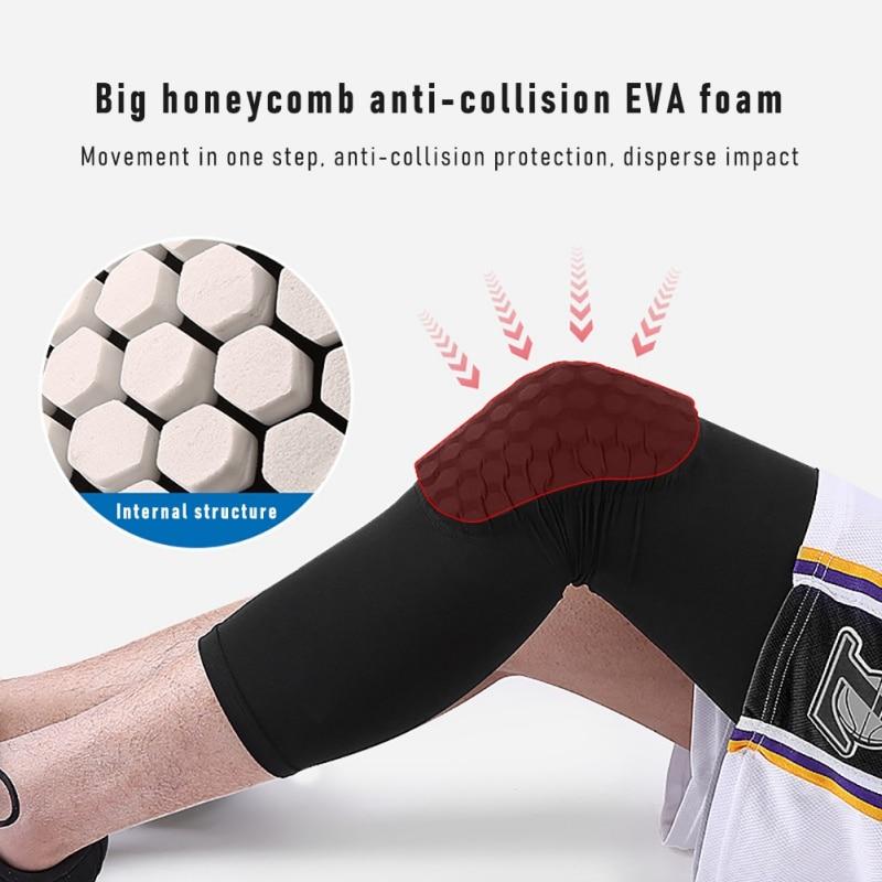1PC Basketball Knee Protector Compression Sleeve Honeycomb Foam Pads Brace Kneepad Fitness Gear Volleyball Support