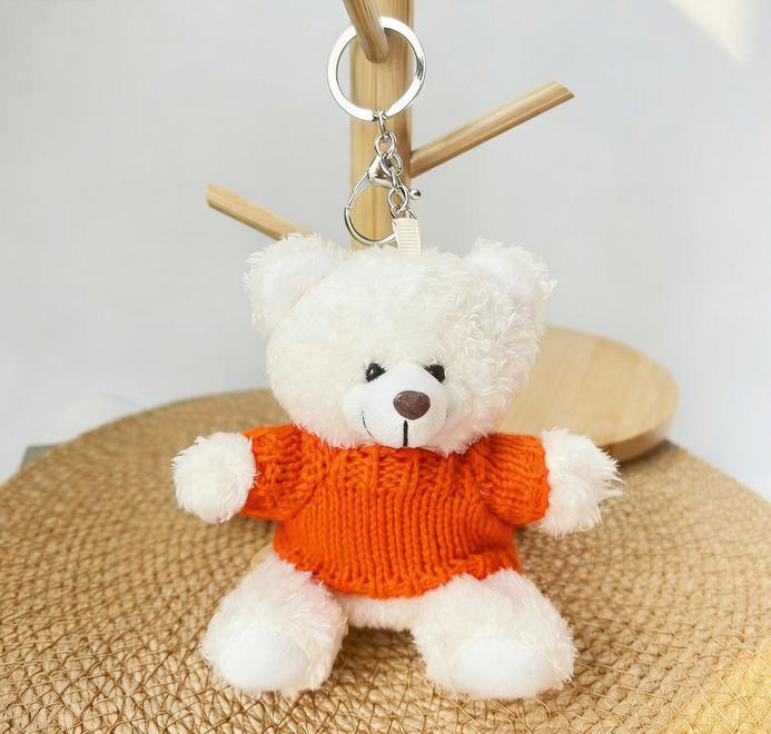 Wearable Teddy Bear Keychain Pendant – Plush Toy Gift for Graduation Season with Logo Print