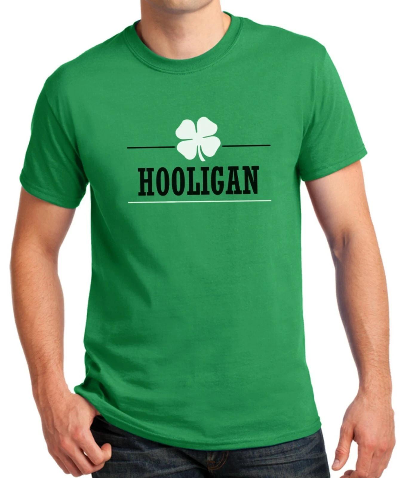 Hooligan Shamrock #2 Funny Saint Patrick s Day Shirt Green Clover Irish T-Shirt S