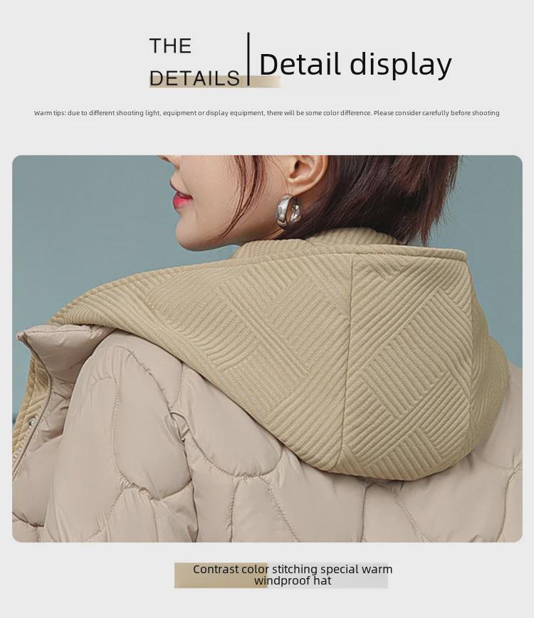 Women's Short Style Hooded Two-Piece Down Cotton Jacket with Corrugated Edges - New Year Trend