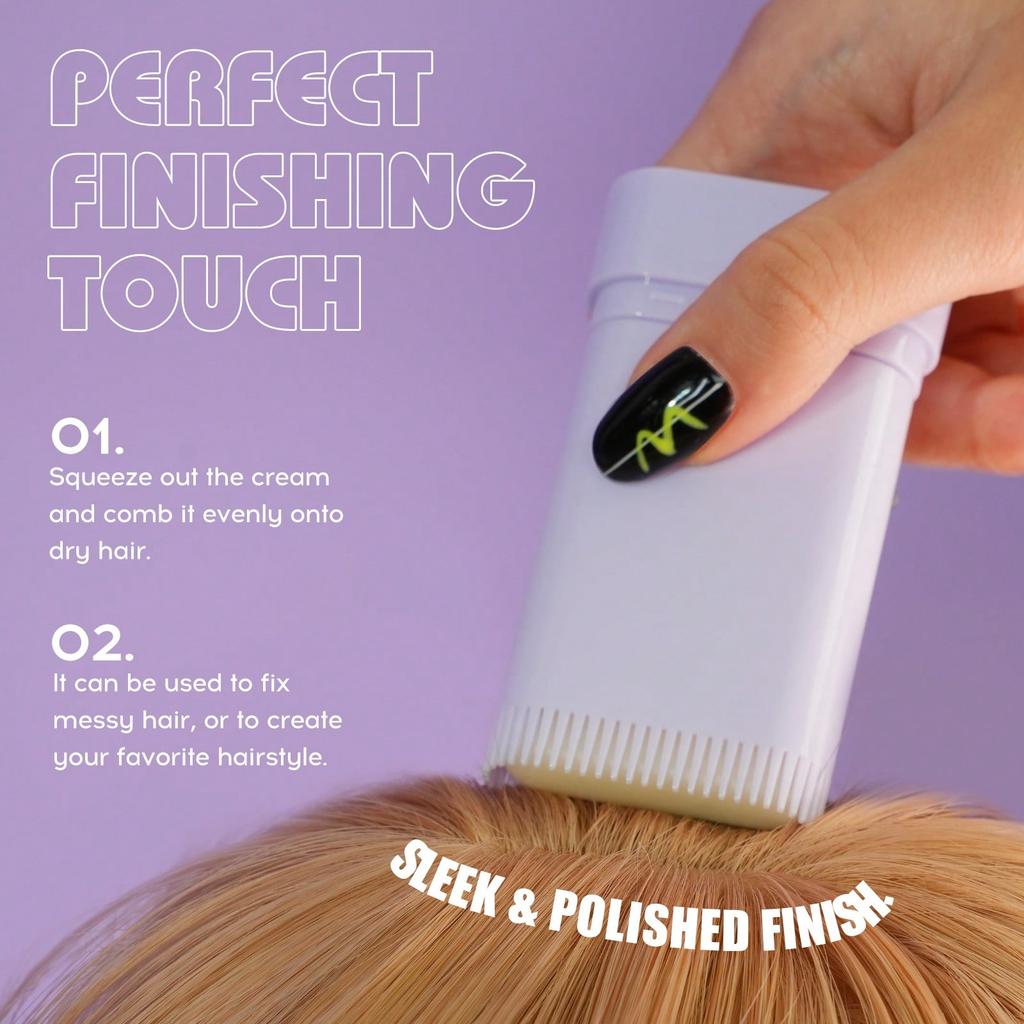 1pc Hair Wax Stick, With Built-In Comb Teeth, Provides Long-Lasting Hold, Prevents Frizz, Leaves Hai
