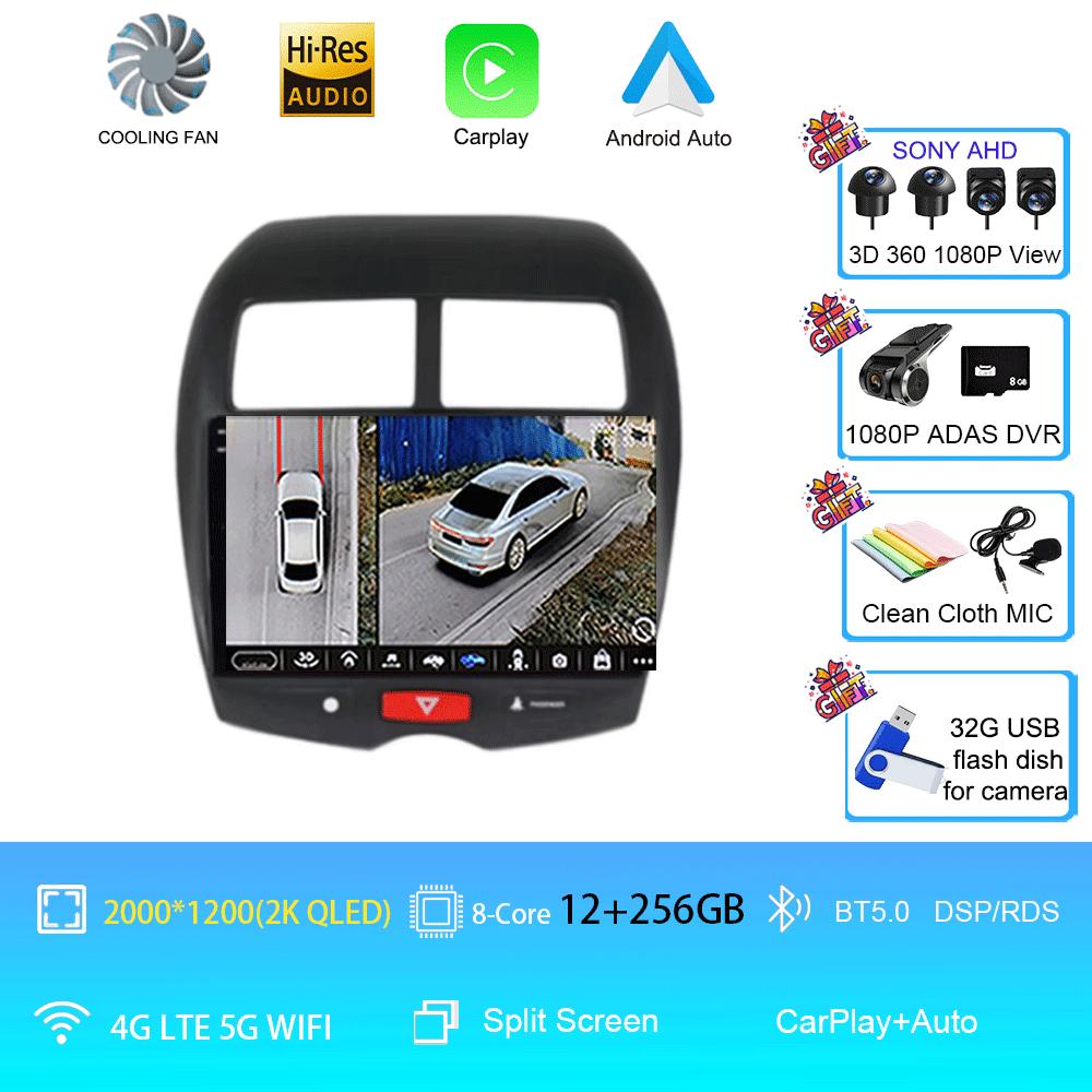 Car Radio Android 14 For Mitsubishi ASX 1 2010 2011 - 2016 C4 Peugeot 4008 DSP Multimedia Video Player Carplay Stereo Audio GPS