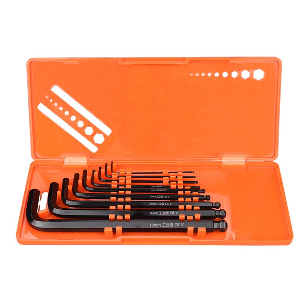 9Pcs Allen Key Wrench Lengthen Arm Ball End Hexagon Key Set Wrench L Shaped Micro Hex Wrench Screwdriver Tool Kit