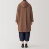 MUJI Women's Wool-Blend Twill Hooded Coat, BG1R1A4A, Brick, Women's Size S
