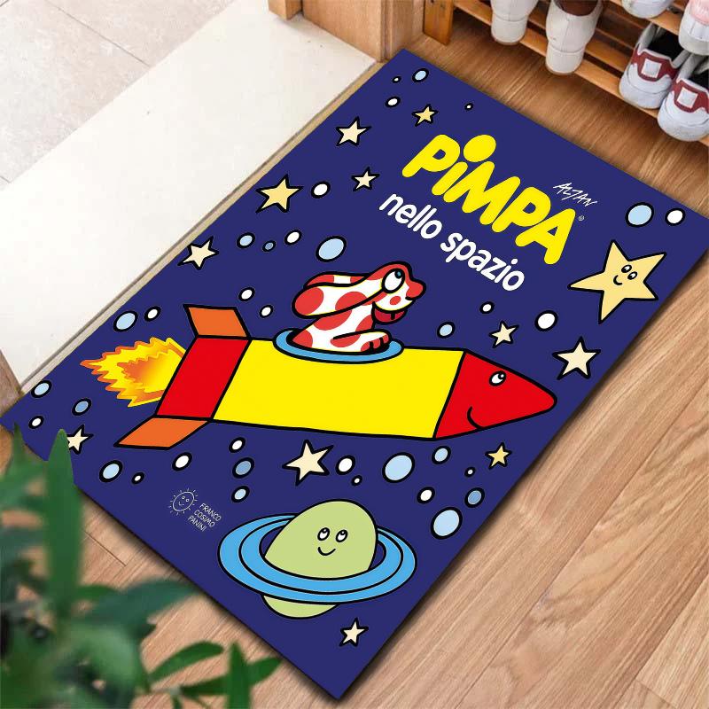 Pimpa Teppich für Wohnzimmer Schlafzimmer Zuhause Sofadekoration, Rutschfeste Bodenmatte für Kinder zum Spielen