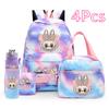 4Pc/set Cute Backpack Lunch Bag Pencil Bag Student Schoolbag Boy Girl School Bookbag 750Ml Outdoor Sports Water Bottle