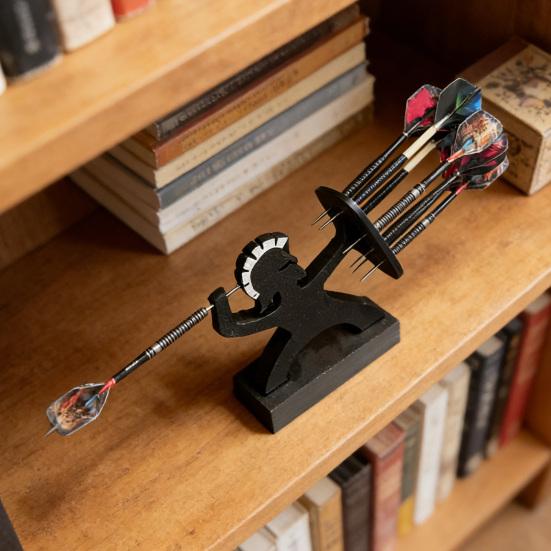 Spartan Dart Stand 9 Fully Assembled Steel Soft Tip Dart Holder Heavy Duty Space Saving Tabletop Dart Organizer Storage Rack