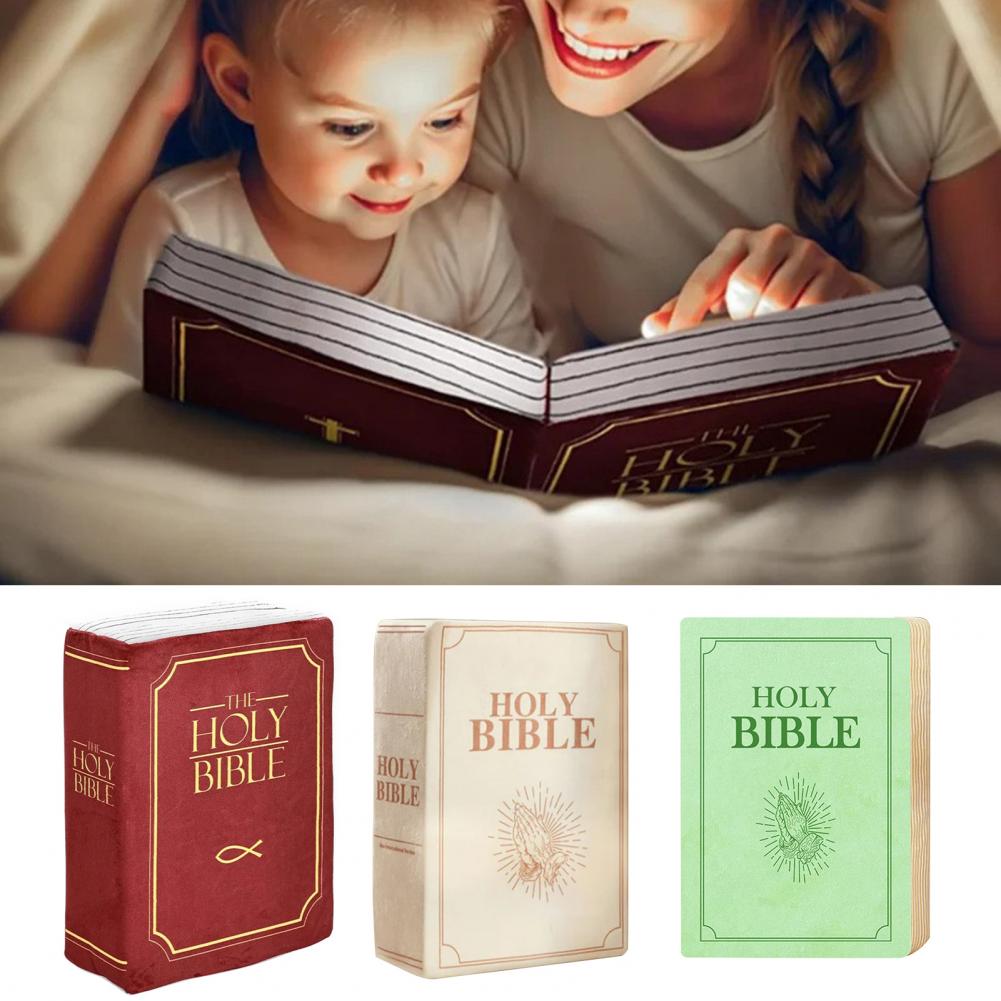 Bible Verse Pillow Faith Plush Pillow Christian Home Accent Realistic Bible Pillow Book Plush Throw Cushion Wear Resistant Sofa