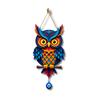 Owl Shape Wooden Wall Hanging For Home Décor, Evil Eye Decoration - 18 X 30 Cm