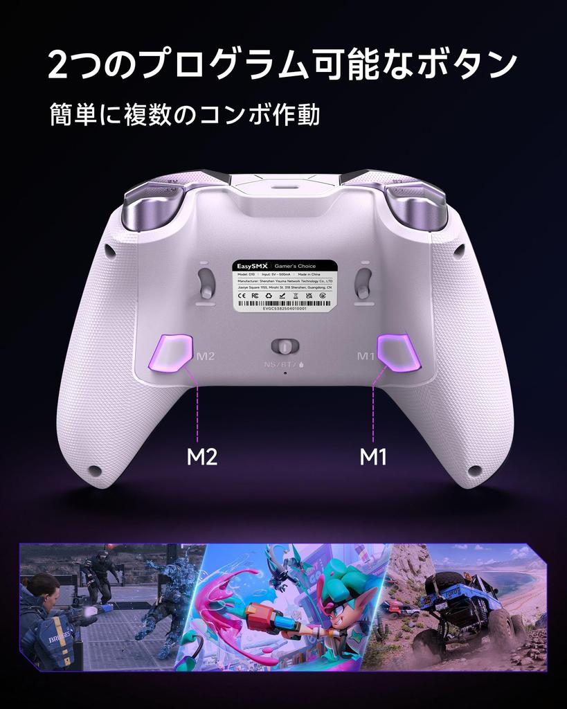 EasySMX Controller for PC, Switch 2, Steam Deck, iOS, and Android, with Charging Dock, RGB Backlight, TMR Joystick, Wireless Switch Gamepad, 1000Hz