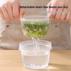 Refrigerator Small Ingredients Round Vegetable Preparation with Lid Drain Kitchen Onion, Ginger and Garlic Cooler