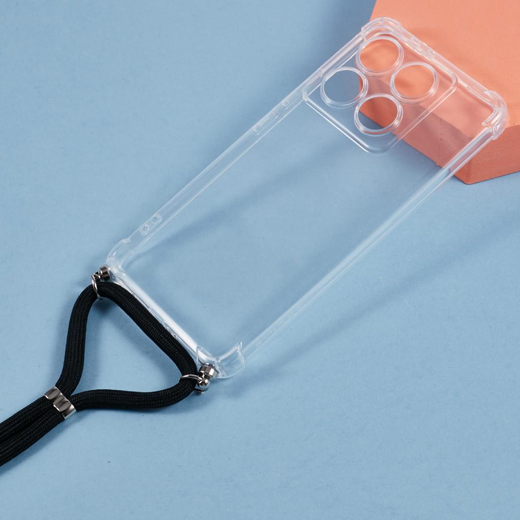 For Xiaomi 14T Case Reinforced Corner TPU Clear Phone Cover with Lanyard