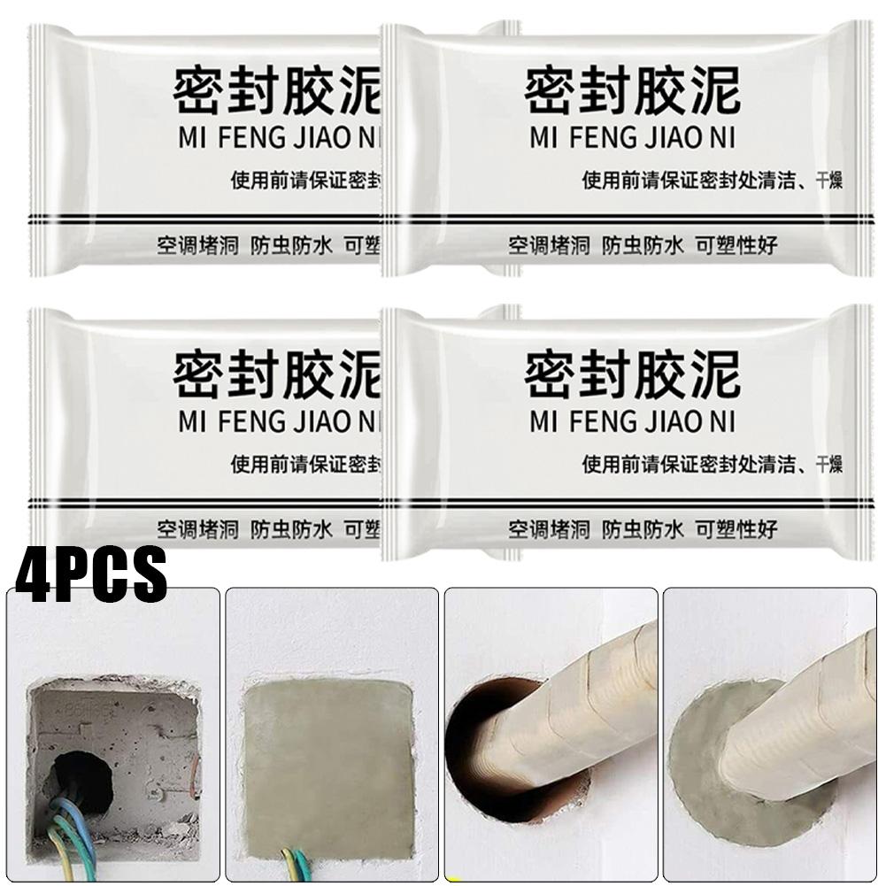1/4pcs Wall Hole Sealing Cement Clay Sealant Cover Cracks Waterproof Repair Air Conditioning Hole Air Clay Sealing Mud
