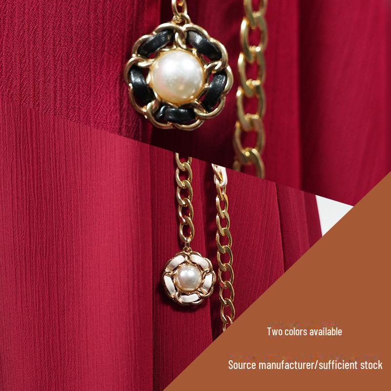 Women's Trendy Metal Waist Chain Belt with Decorative Skirt