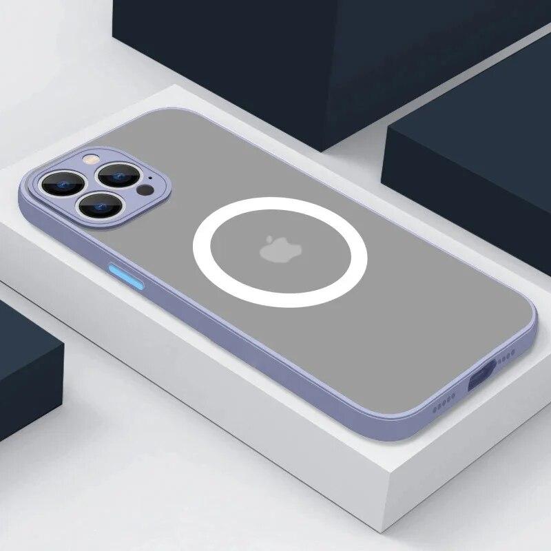 

Роскошный матовый прозрачный магнитный чехол для телефона с поддержкой iPhone 15 14 13 12 11 Pro Max Plus Mini, противоударная задняя крышка с беспроводной зарядкой For iPhone 15Pro Max