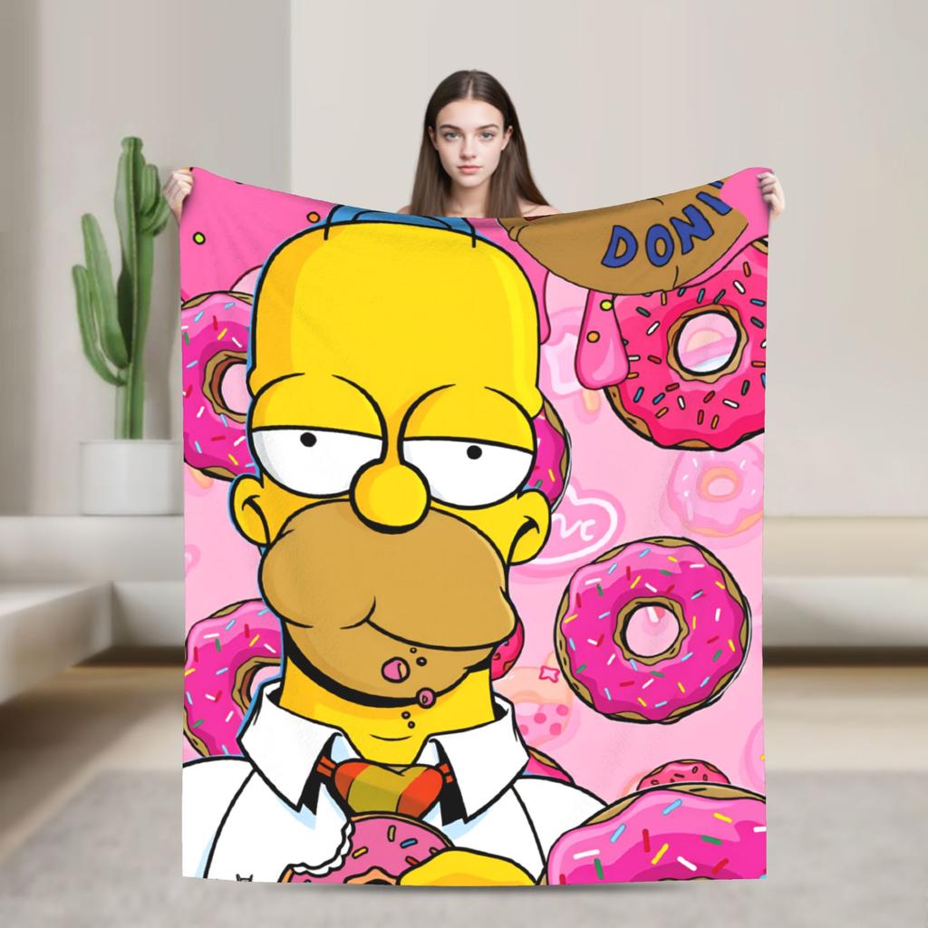 Blanket The S-Simpsons Travel Office Flannel Bedding Throws For Couch Chair Super Warm Design Bedspread Birthday Present