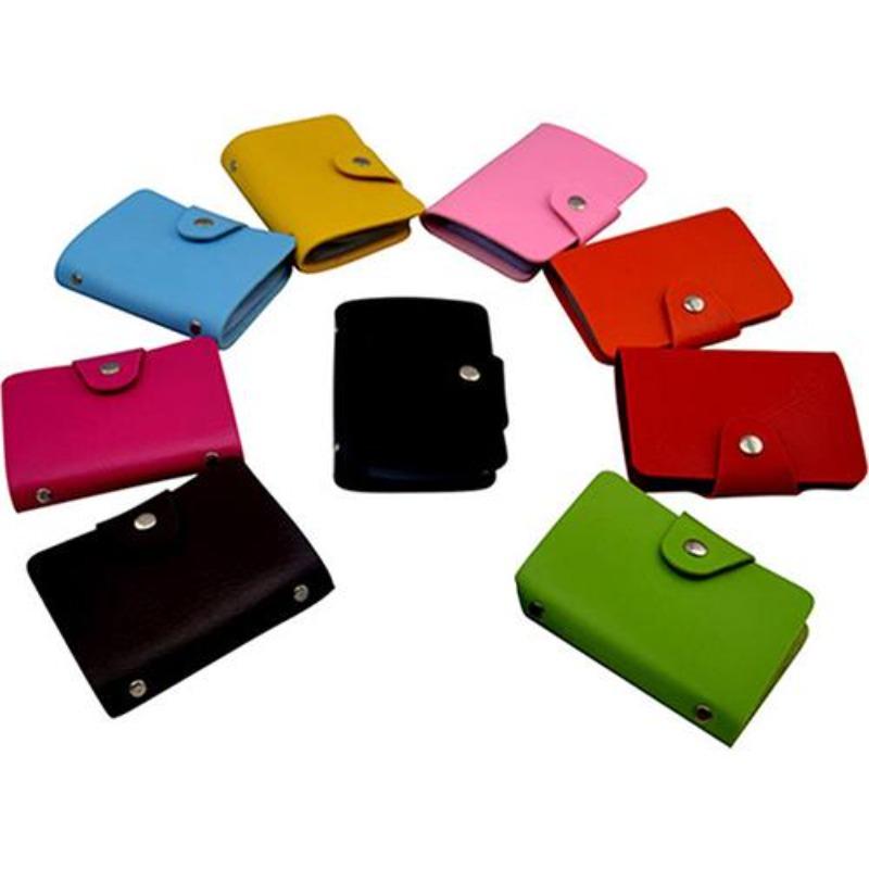 Men Women 24 Card ID Credit Card Holder Faux Leather Pocket Case Purse Wallet