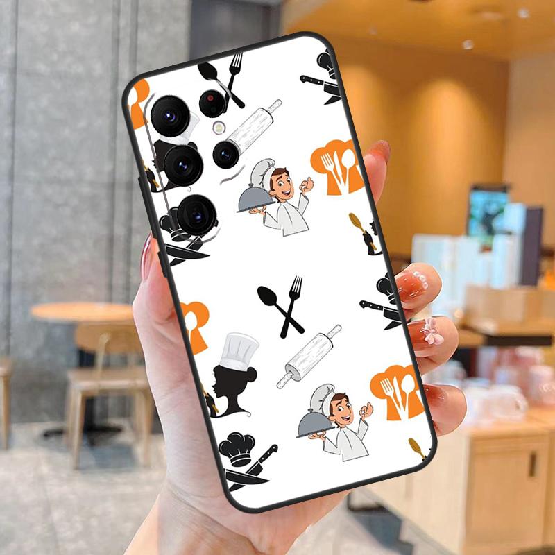 Cooking Chef Knives Phone Case For Samsung Galaxy S25 S24 S22 S21 S20 S23 Ultra S9 S10 Plus S25 FE Back Cover