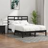 VidaXL Bed Frames Black Solid Wood 140x190 Cm 3105779