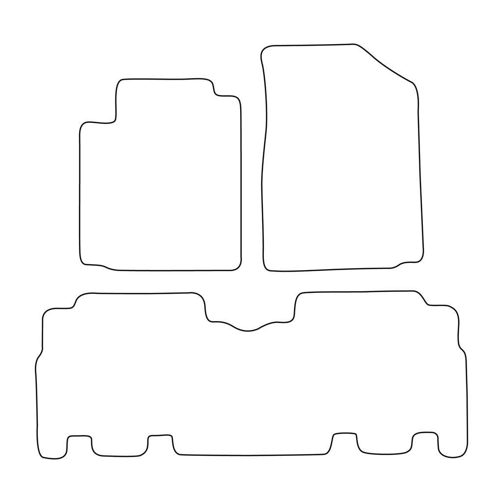 [Blm]To001 Black - Set Of Velour Floor Mats To Fit Toyota Yaris Verso 1999-2005 - Black Trim