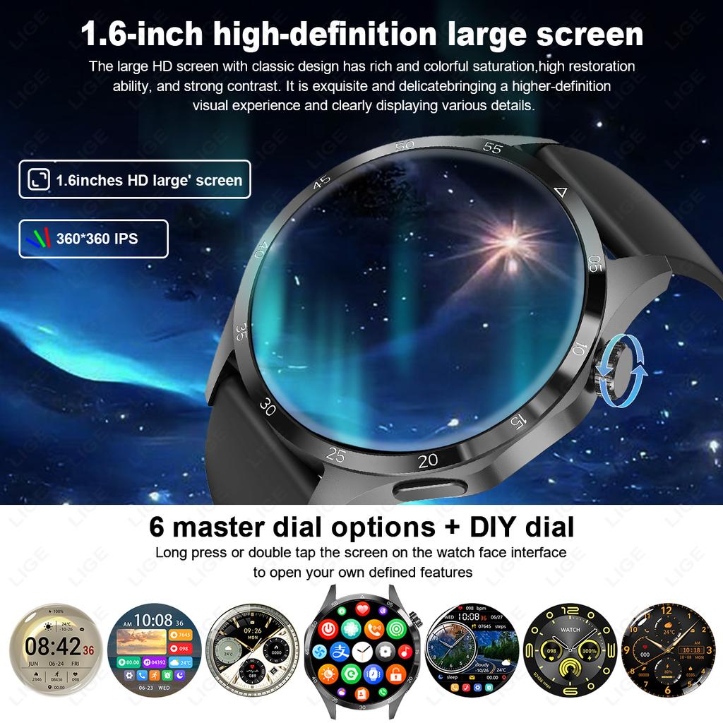 SACOSDING NFC+GPS Smart Watch Man Sports Bluetooth Call Heart Rate Tracker Waterproof Fashion Bracelet For Android IOS Smartwatch New