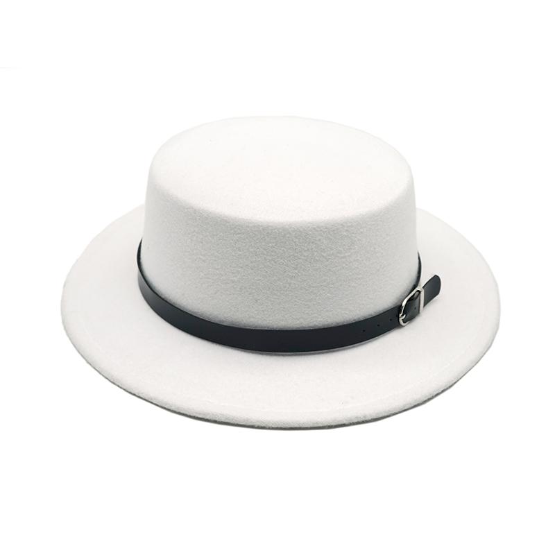 Ny Filthatt Herre Fedora-hatter med Belte Dame Vintage Trilby-luer Ull Fedora Varm Jazzhatt Chapeau Femme filt Panamahatt