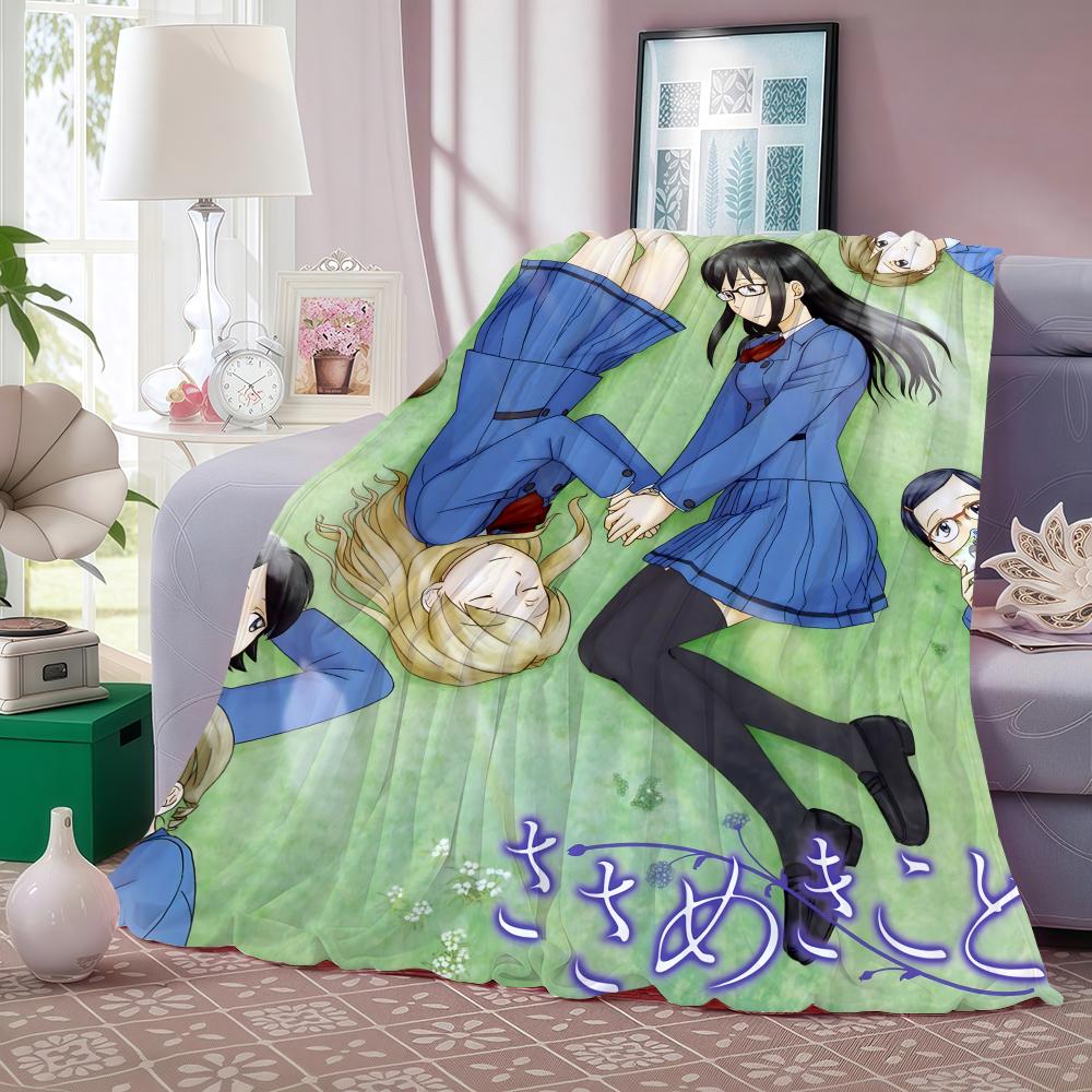 Anime W-Whispered Words Throw Lightweight 240g Flannel Blanket Soft Skin-friendly for Summer Cooling