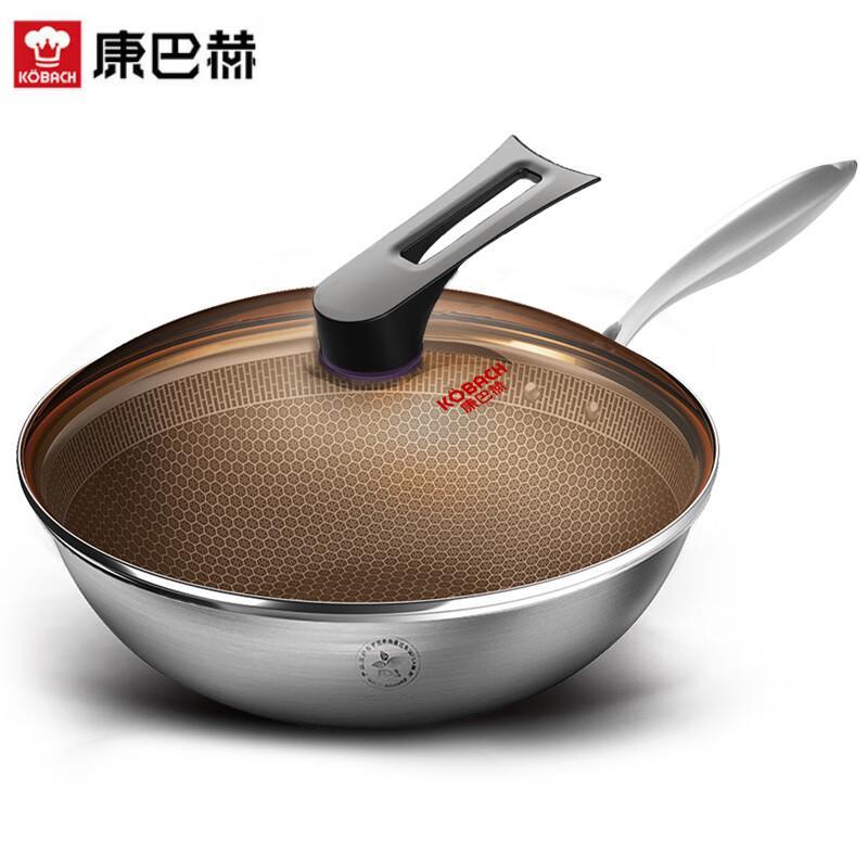 Kangbach 32cm 3-Ply 304 Stainless Steel Wok