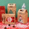 24pcs Thickened Christmas Candy Gift Box With Tag Cookies Packging Bags Kraft Paper Boxes  2025 Xmas