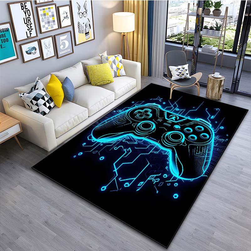 Modern Colorful Gaming Themed Print Rug for Living Room Bedroom Bedside Bathroom Floor Mat Home Area Rug Carpets Room Decor Gift