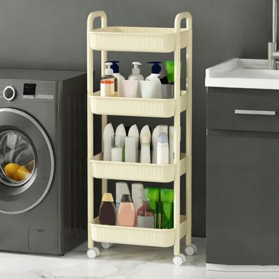 Carrello da Cucina Carrello per Alimenti Ruote Design Sottile con Plastica Silenziosa 2/3/4 Piani Storage Snack Storage per Appartamento