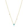 Simple Wind S925 Sterling Silver Stacked Diamond Turquoise Design Stacked Women'S Engagement Necklace