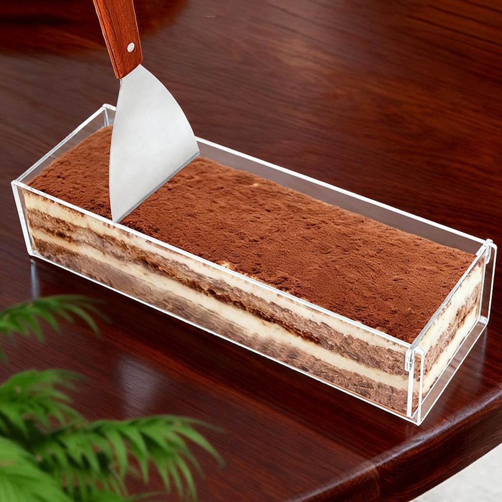 Tiramisu Container Multipurpose Nonstick Dessert Carrier for Wedding Kitchen Rectangle Tiramisu Cake Box with Lid Sturdy